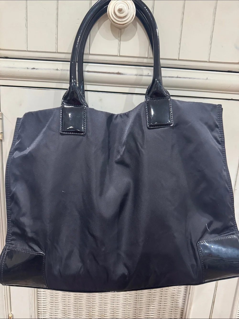 Tory Burch Black Tote with Logo Medallion